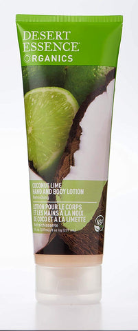 Desert Essence Organics Coconut Lime Hand & Body Lotion-8 Oz