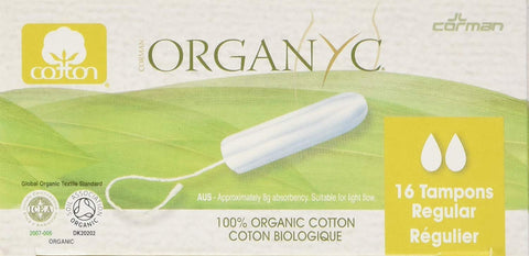 Corman Organic Cotton Tampons Regular Without Applicator-16 Tampons