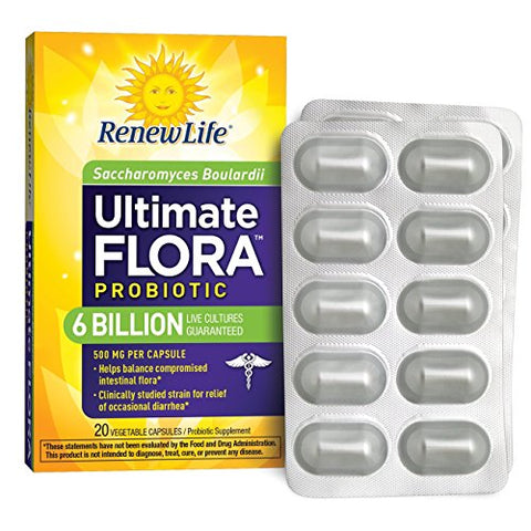 Renew Life Ultimate Flora Probiotic 6 Billion Live Cultures-20 Vegetable Capsules
