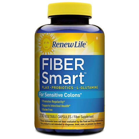 Renew Life Fiber Smart For Sensitive Colons-200 Vegetable Capsules