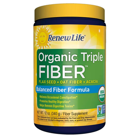 Renew Life Organic Triple Fiber Balanced Fiber Formula-12 Oz