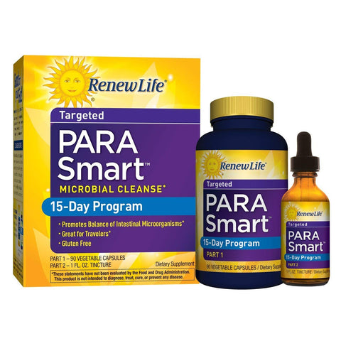 Renew Life Para Smart Microbial Program 15-Day Program-90 Vegetable Capsules & 1 Oz Tincture