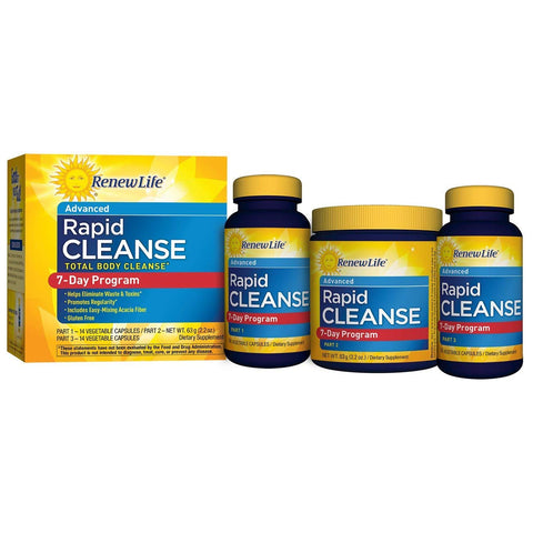 Renew Life Total Body Rapid Cleanse 7 Day Program-28 Vegetable Capsules & 2.2 Oz
