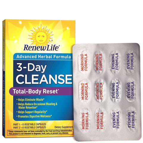 Renew Life 3-Day Cleanse Total Body Reset-12 Vegetable Capsules