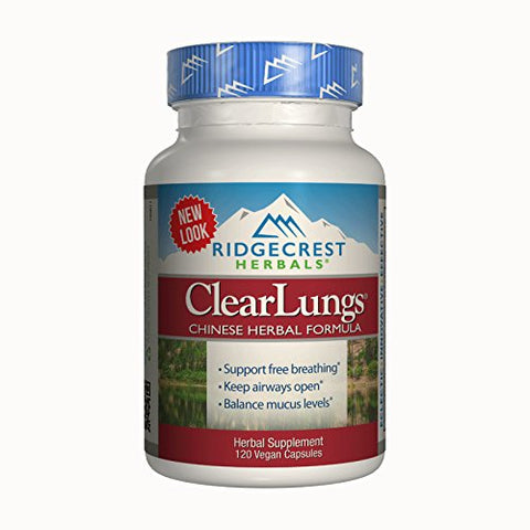 Ridgecrest Herbals Clear Lungs Chinese Herbal Fomula-60 Vegan Capsules