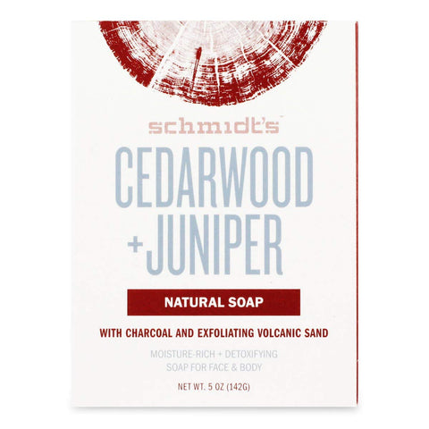 Schmidt's Cedarwood & Juniper Natural Soap With Charcoal And Exfoliating Volcanic Sand-0.5 Oz