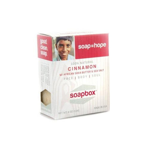Soapbox Cinnamon With African Shea Butter & Sea Salt Soap-4 Oz