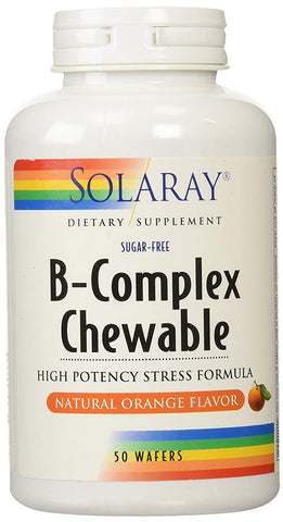 Solaray B-Complex Chewable With Vitamin C Natural Orange Flavor-50 Chewables