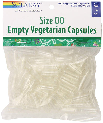 Solaray Size 00 Empty Vegetarian Capsules-100 Capsules