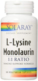 Solaray L-Lysine Monolaurin 1:1 Ratio-60 Vegetarian Capsules