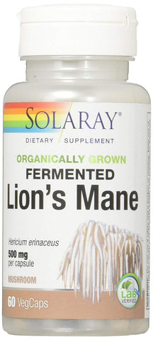 Solaray Organically Grown Fermented Lion's Mane 500 Mg-60 Veg Caps