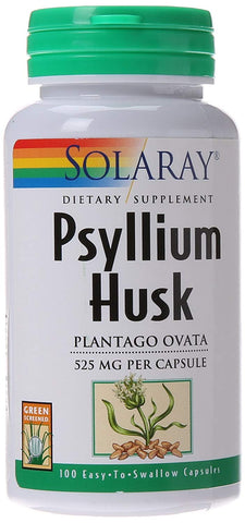 Solaray Psyllium Husk Plantago Ovata 525 Mg-100 Vegetarian Capsules