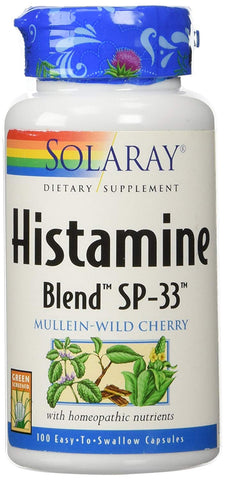 Solaray Histamine Blend SP-33 Mullein & Wild Cherry-100 Vegetarian Capsules