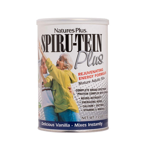 Natures Plus Spiru-Tein Plus Mature Adults 50+ Vanilla Flavor-1.2 Lbs