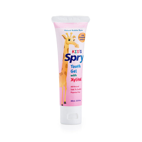 Spry Kid's Tooth Gel With Xylitol 3 Months & Up Natural Bubble Gum-2 Oz