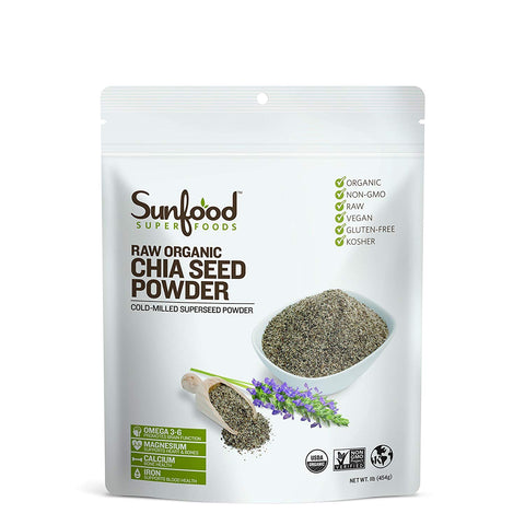 Sunfood Superfoods Raw Organic Chia Seed Powder-1 Lb