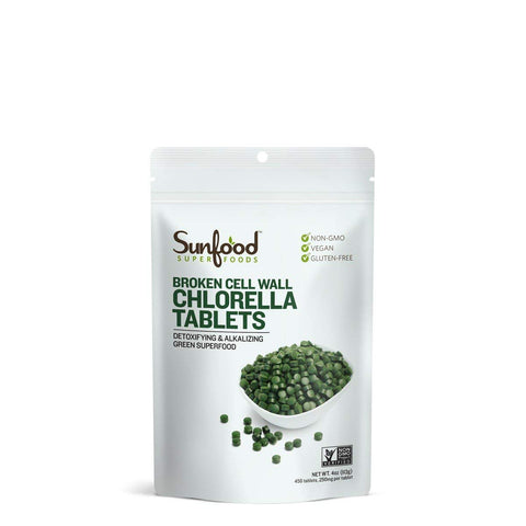 Sunfood Superfoods Broken Cell Wall Chlorella Tablets 250 Mg-456 Tablets