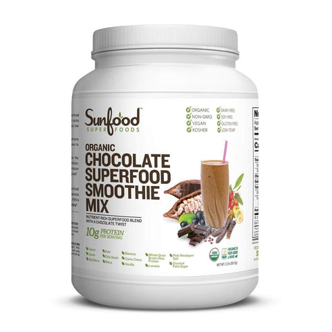 Sunfood Superfoods Organic Chocolate Superfood Smoothie Mix-2.2 Lb