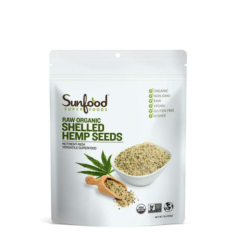 Sunfood Superfoods Raw Organic Shelled Hemp Seeds-16 Oz