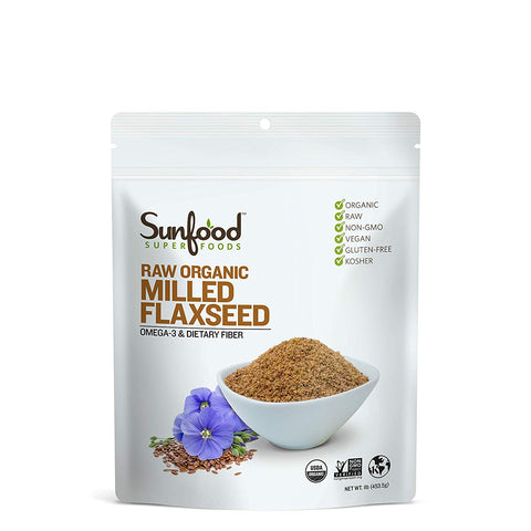 Sunfood Superfoods Raw Organic Milled Flaxsed-1 Lb