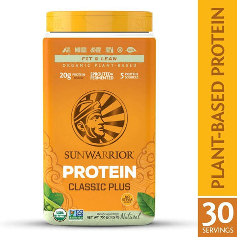 Sun Warrior Classic Plus Organic Raw Plant Based Protein Natural-1.65 Lbs