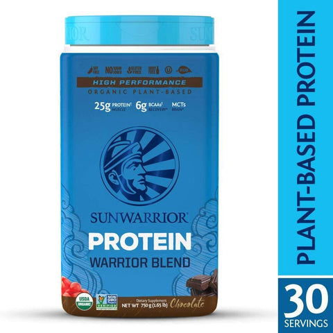 Sun Warrior Warrior Blend Plant Based Protein Chocolate Flavor-1.65 Lbs