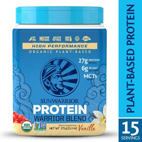 Sun Warrior Warrior Blend Plant Based Protein Vanilla Flavor-13.2 Oz