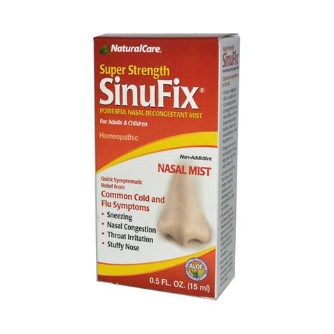 Natural Care SinuFix Nasal Decongestant Mist Homeopathic Super Strength-0.5 Oz