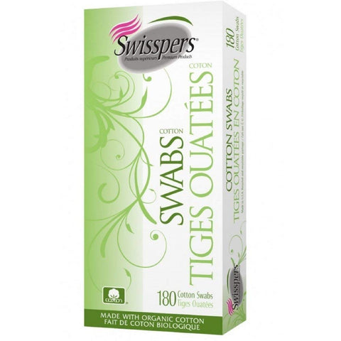 Swisspers Organic Cotton Swabs-180 Cotton Swabs