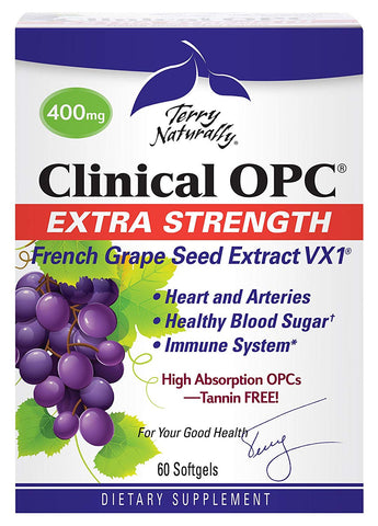 Terry Naturally Clinical OPC French Grape Seed Extract Extra Strength-60 Softgels