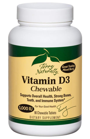 Terry Natyrally Vitamin D3 5,000 IU Mixed Berry Flavor-90 Chewable Tablets