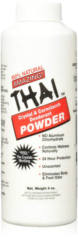 Thai Crystal & Cornstarch Deodorant Powder Unscented-4 Oz