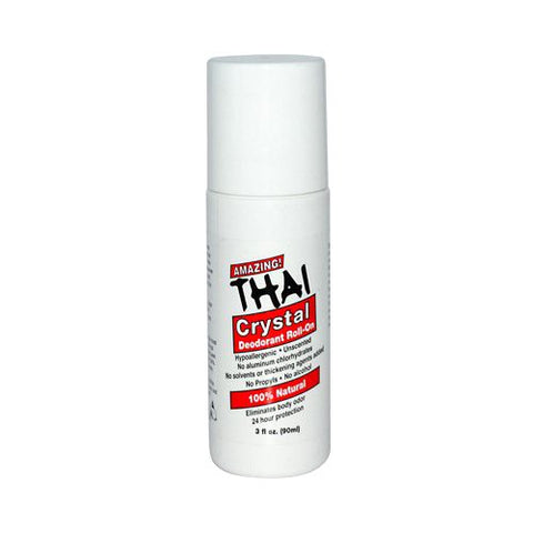 Thai Crystal Deodorant Roll On 100% Natural-3 Oz