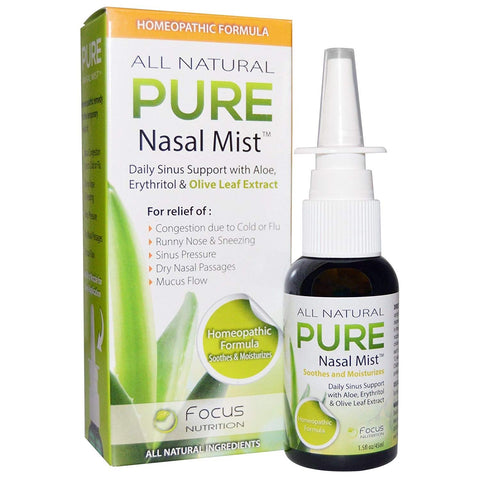 Focus Nutrition Nasal Mist Sinus Support With Aloe, Erythritol & Olive Leaf Extract-1.5 Oz