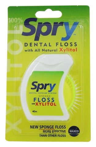 Spry Dental Floss With Xylitol Waxed-40 M