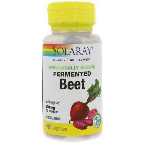 Solaray Organically Grown 500 Mg Fermented Beet Capsules - 100 Count