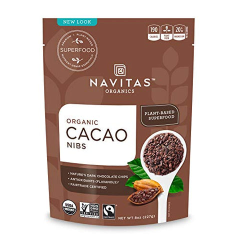 Navitas Naturals Organic Cacao Nibs Plant Based Superfood-8 Oz