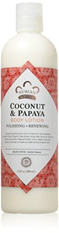 Nubian Heritage Coconut & Papaya Body Lotion With Vanilla Beans-13 Oz