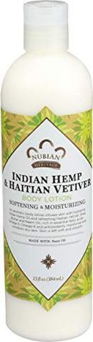 Nubian Heritage Indian Hemp & Haitian Vetiver Body Lotion With Neem Oil-13 Oz