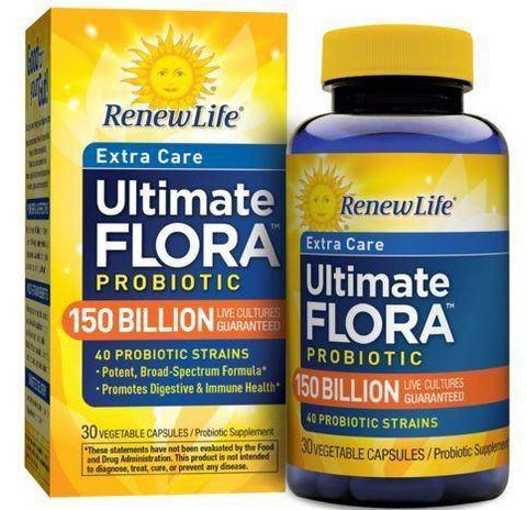 Renew Life Extra Care Probiotic Ultimate Flora 150 Billion - 30 Vegetable Capsules