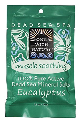 One With Nature Muscle Soothing Dead Sea Minerals Salt Eucalyptus-2.5 Oz