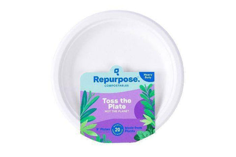 Repurpose Compostables Plates, 9 Inches - 20 Count