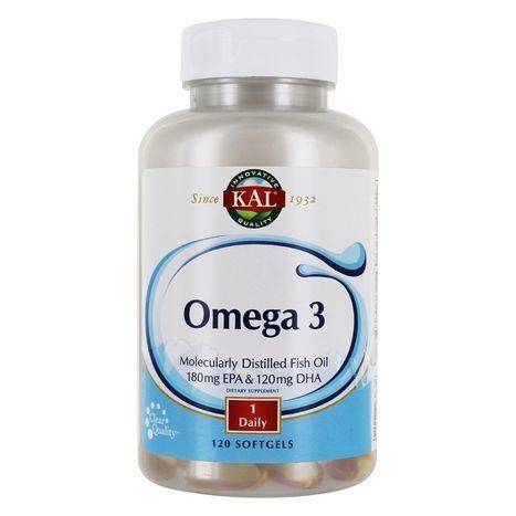 KAL Omega-3 Molecularly Distilled Fish Oil - 120 Softgels