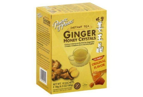 Prince Of Peace Instant Tea, Ginger Honey Crystals, Original Flavor, Sachets - 10 Count