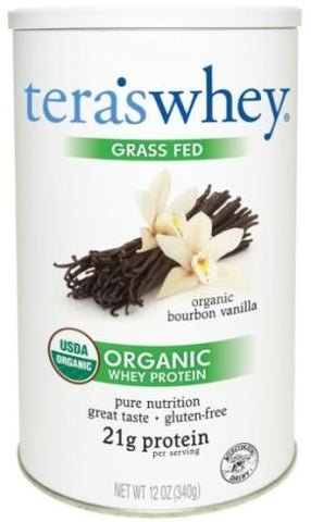 Tera's Whey Grass Fed Organic Whey Protein Bourbon Vanilla Flavor-12 Oz