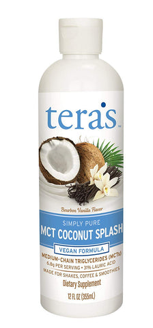 Tera's MCT Coconut Splash Vegan Formula Bourbon Vanilla Flavor-12 Oz