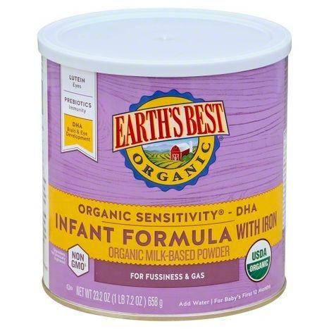 Earths Best Organic Infant Formula, with Iron, Organic, Milk-Based Powder - 23.2 Ounces
