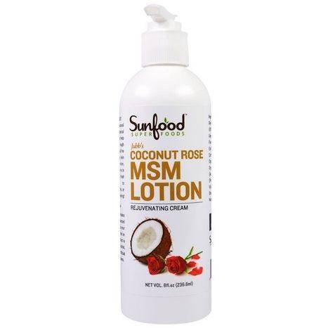 Sunfood Coconut Rose MSM Lotion - 8 Fluid Ounces