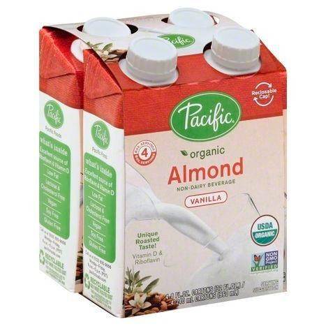 Pacific Organic Non-Dairy Beverage, Almond, Vanilla - 4 Each