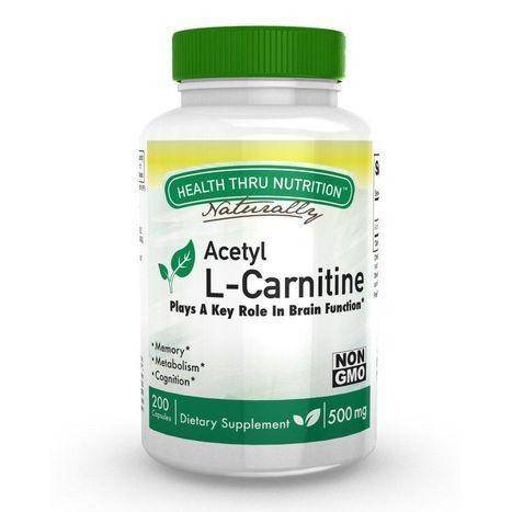 Health Thru Nutrition Acetyl L-Carnitine - 200 Vege Caps (500 Milligrams)